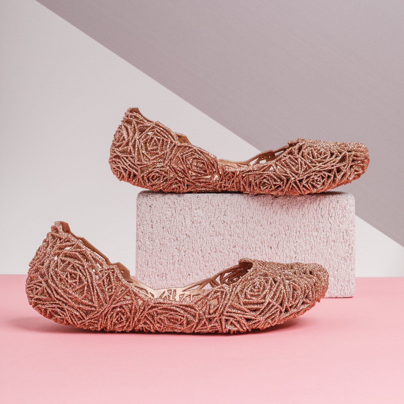 Damskie baleriny (buty) MELISSA CAMPANA PAPELL VII SP AD. 3151152829 kolor złoty