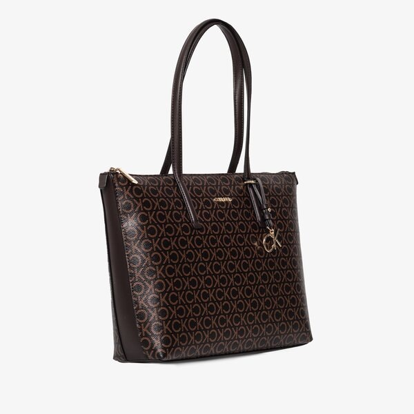 Damska torebka CALVIN KLEIN TOREBKA SHOPPER MD MONO k60k6098870hd kolor brązowy