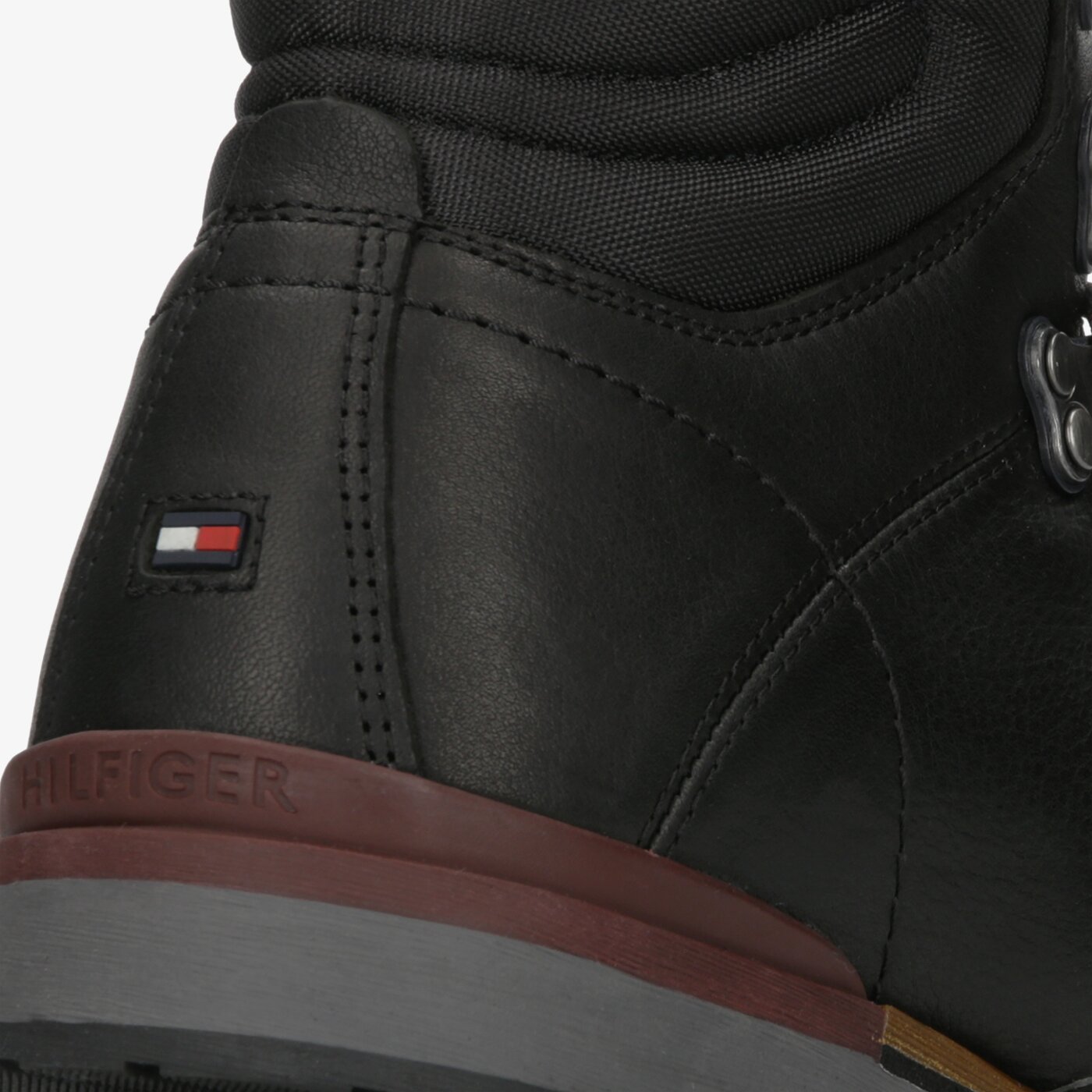 Męskie buty outdoor (trekkingowe) TOMMY HILFIGER OUTDOOR HIKING LACE LEATHER BOOT fm0fm02416990 kolor czarny