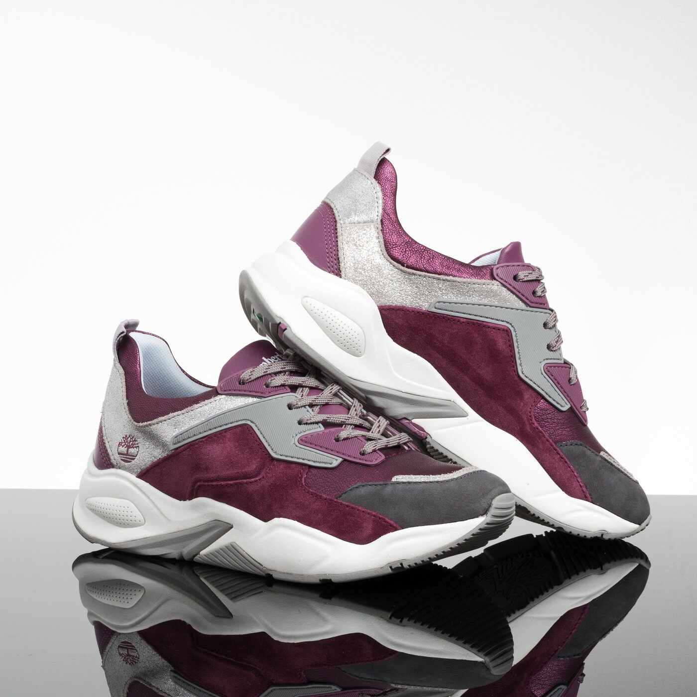 Damskie sneakersy (buty) TIMBERLAND DELPHIVILLE LEATHER SNEAK tb0a23emx341 kolor bordowy