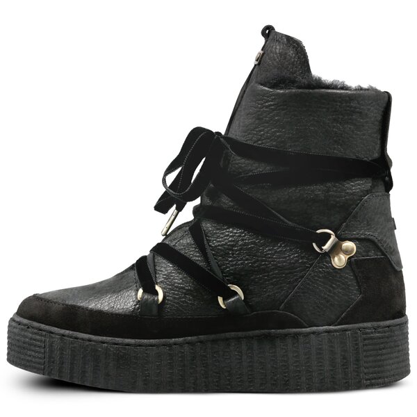 Damskie śniegowce TOMMY HILFIGER COZY WARMLINED LEATHER BOOT fw0fw03436990 kolor czarny