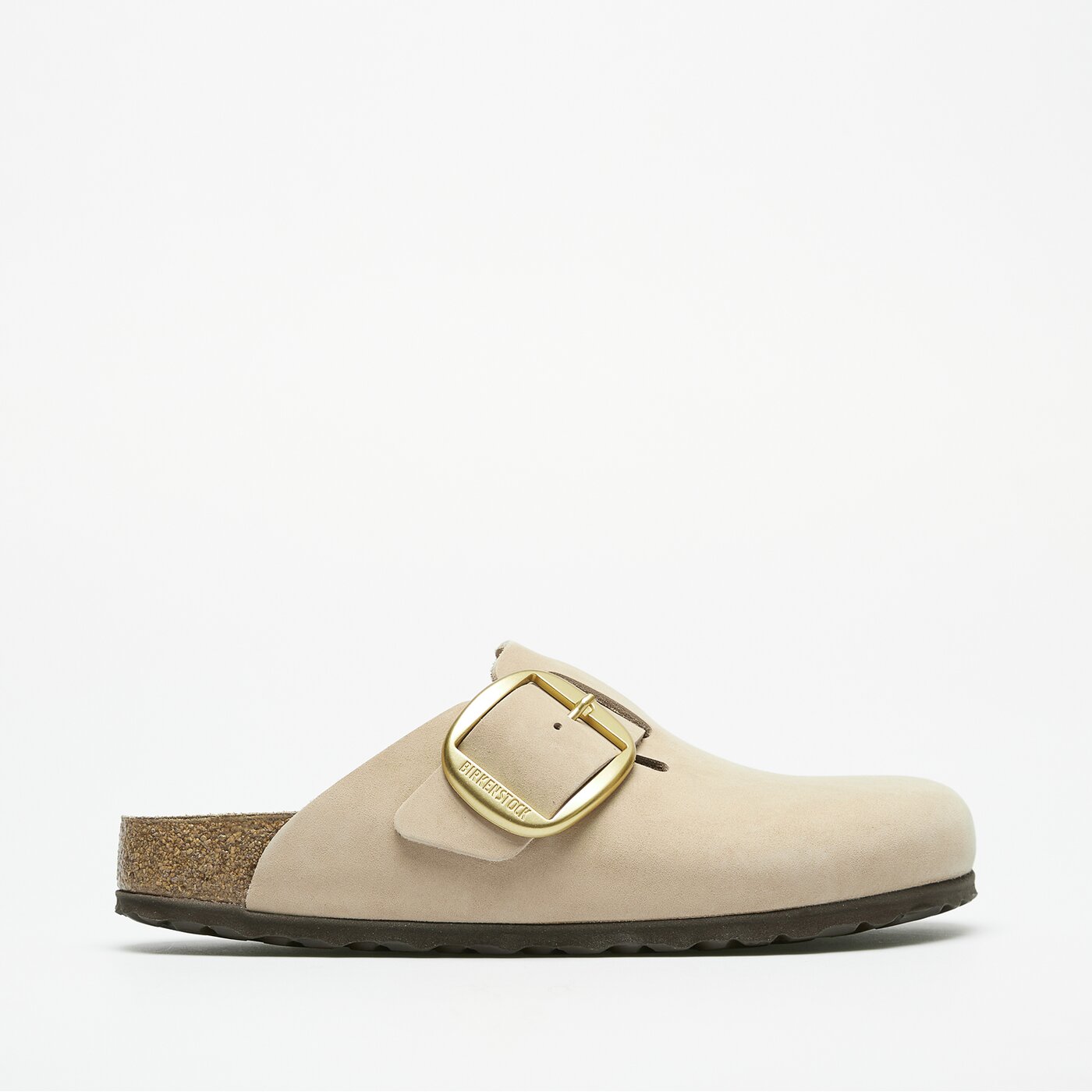 Damskie klapki BIRKENSTOCK BOSTON BIG BUCKLE LENB SANDCASTLE 1028052 kolor beżowy