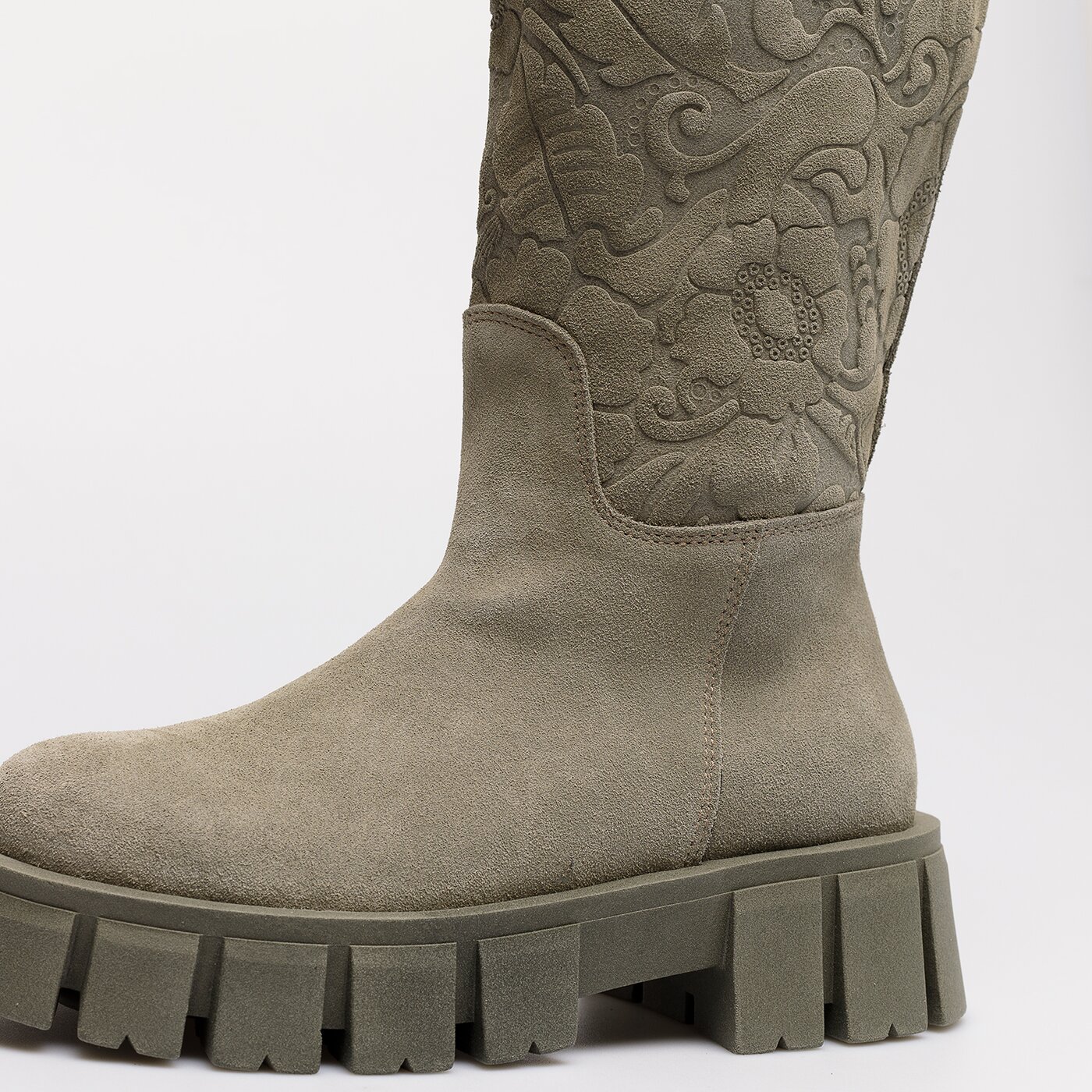 Damskie kozaki SYMBIOSIS HIGH BOOTS LETA sywc222014 kolor khaki