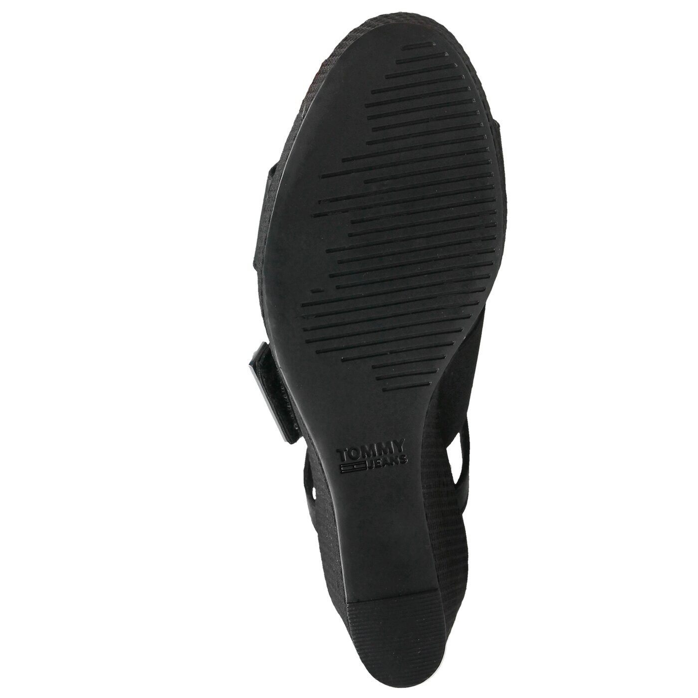 Damskie sandały TOMMY HILFIGER MATERIAL MIX WEDGE SANDAL en0en00048990 kolor czarny