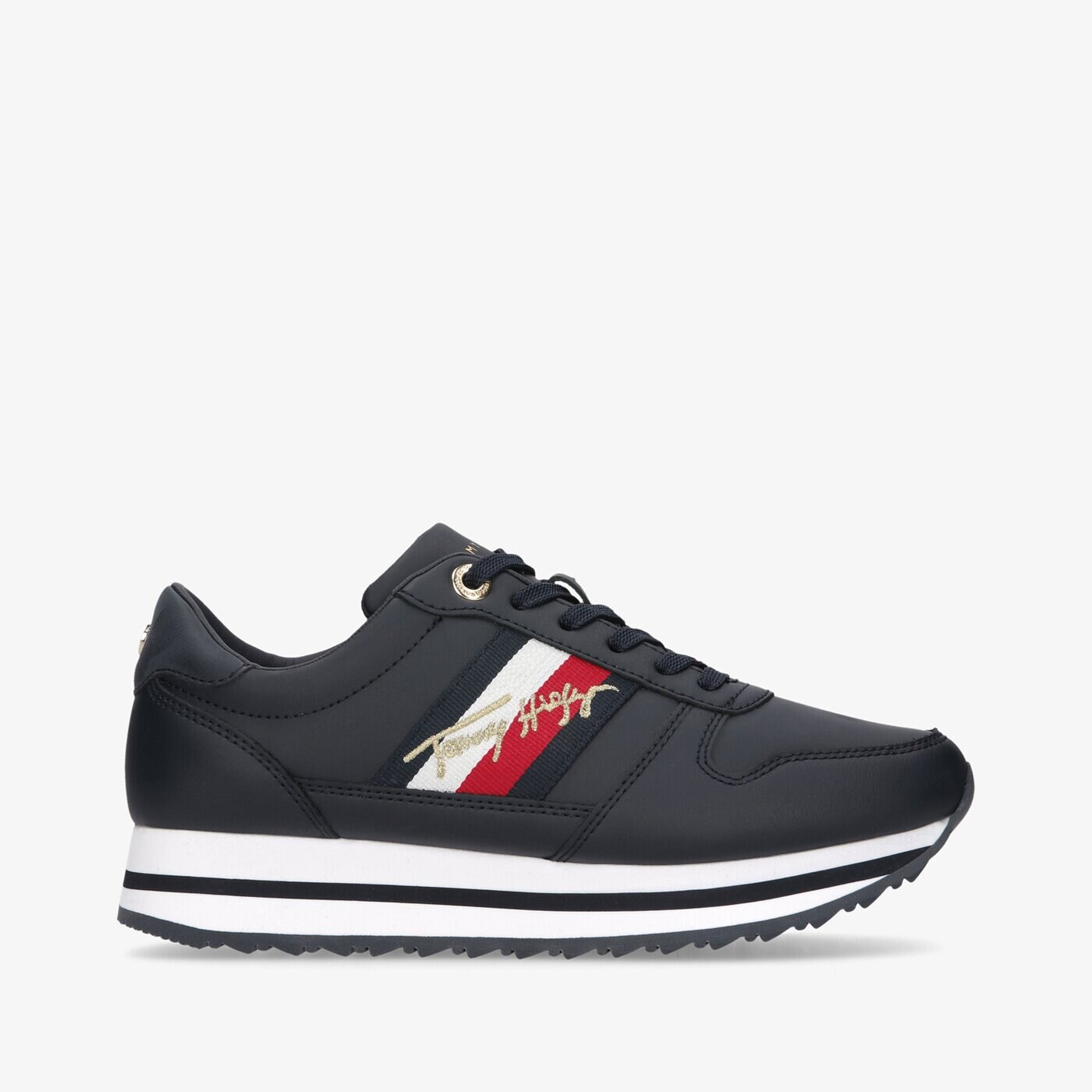 Damskie sneakersy (buty) TOMMY HILFIGER TH SIGNATURE RUNNER SNEAKER fw0fw05218dw5 kolor granatowy