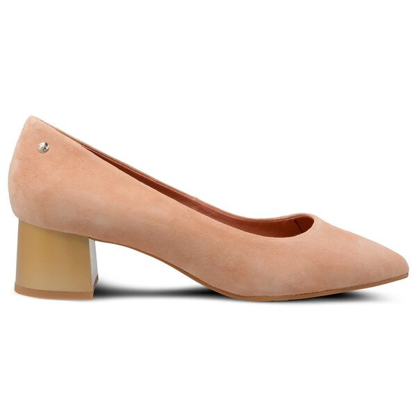 Damskie szpilki / czółenka TOMMY HILFIGER ELEVATED SUEDE MID HEEL PUMP fw0fw03390297 kolor różowy