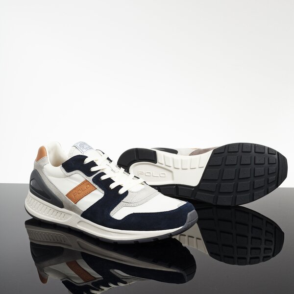 Męskie sneakersy (buty) POLO RL TRAIN100 CLS SNEAKERS ATHLETIC SHOE NEW GRAPHITE NYL 809710298004 kolor biały