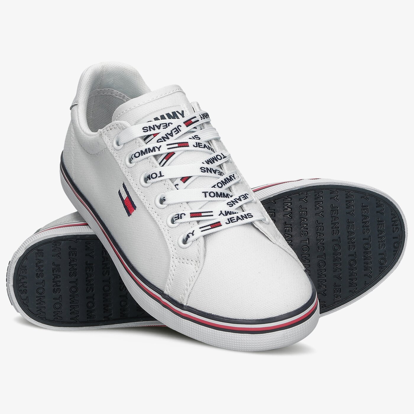 Damskie trampki TOMMY HILFIGER ESSENTIAL LACE UP SNEAKER en0en00786ybs kolor biały