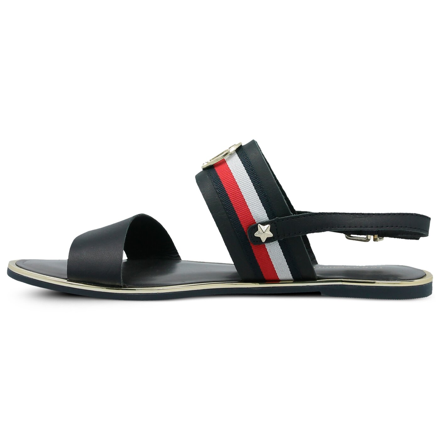 Damskie sandały TOMMY HILFIGER CORPORATE RIBBON FLAT SANDAL fw0fw02811403 kolor granatowy