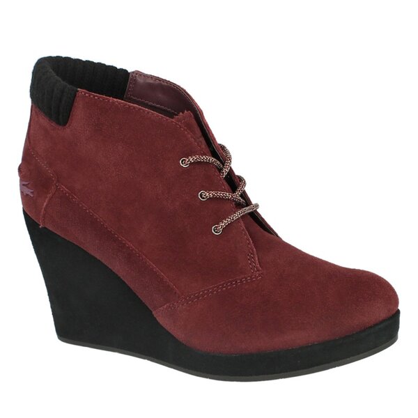 Damskie buty za kostkę LACOSTE LEREN 3 726srw0150fd8 kolor bordowy