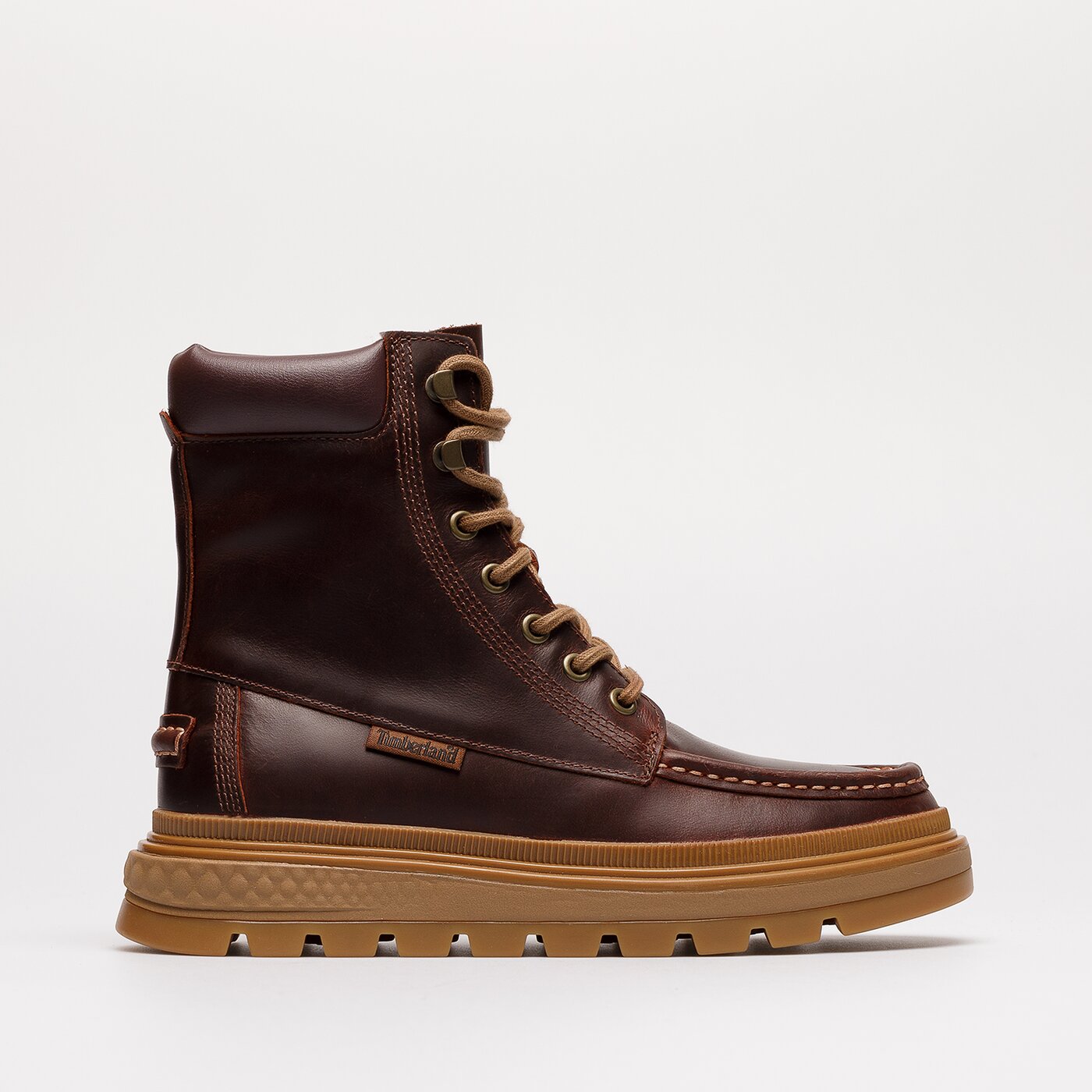 Damskie botki / sztyblety TIMBERLAND RAY CITY MOC TOE LACE UP tb0a5m3yd571 kolor bordowy