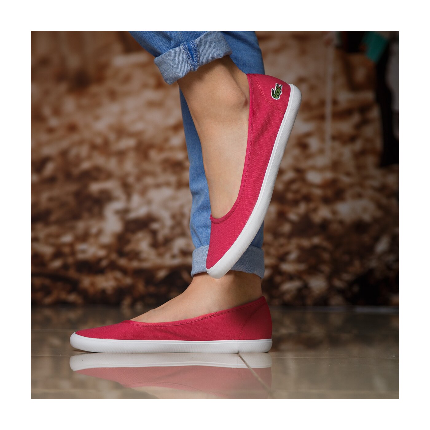 Damskie baleriny (buty) LACOSTE MARTHE 117 3 733caw1042124 kolor różowy