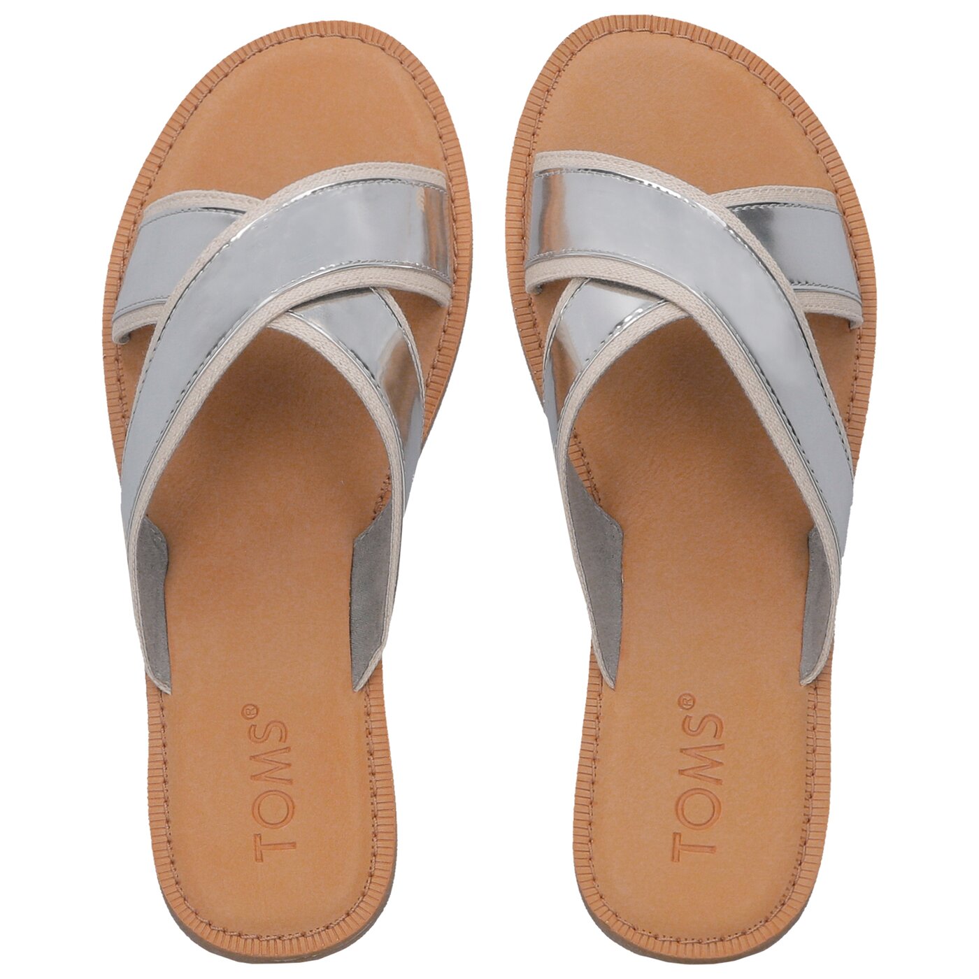 Damskie klapki TOMS SPECCHIO WOMEN'S VIV SANDAL 10011771 kolor srebrny