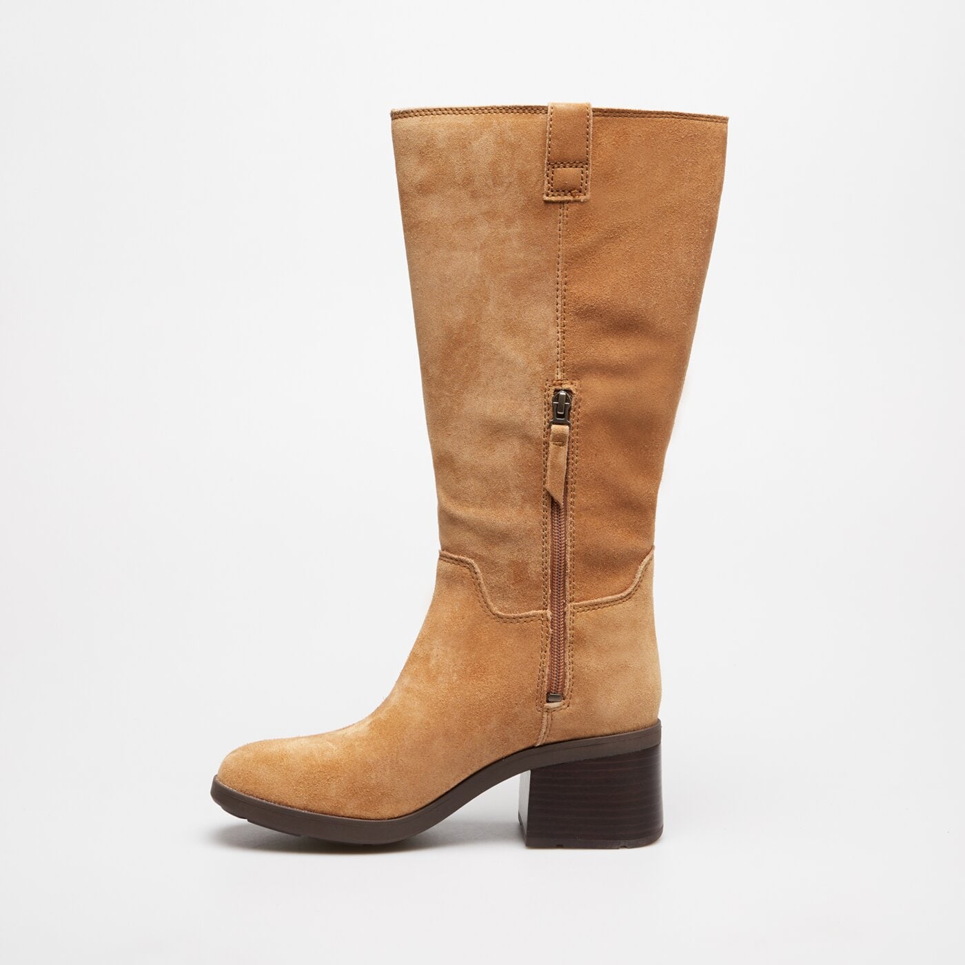 Damskie botki / sztyblety TIMBERLAND BELLEVAUX TALL ZIP UP BOOT tb0a43m8es41 kolor brązowy