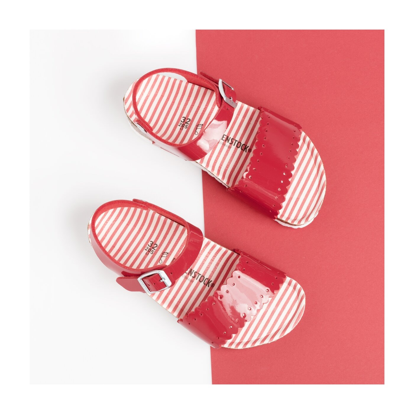 Dziecięce sandały / klapki BIRKENSTOCK MILA NAUTICAL STRIPES RED  1013524 kolor czerwony