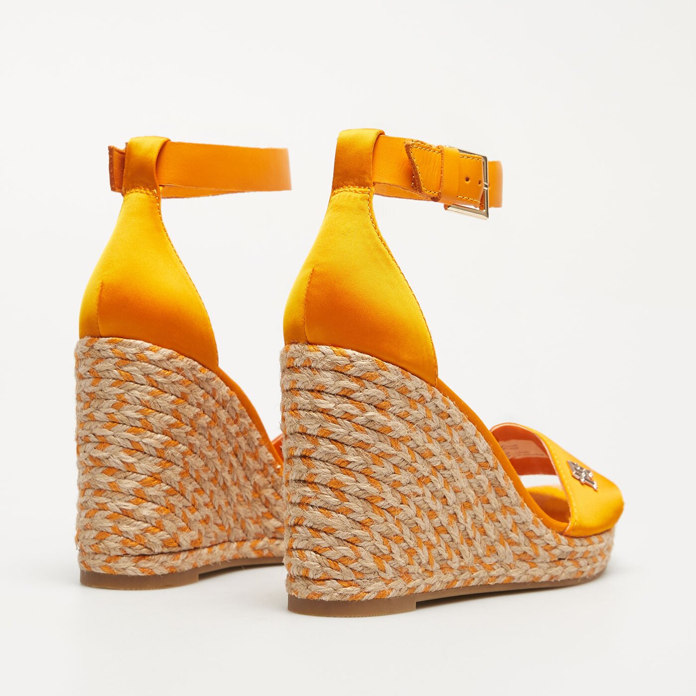 Damskie szpilki / czółenka TOMMY HILFIGER COLORFUL HIGH WEDGE SATIN SANDAL fw0fw07914sg3 kolor pomarańczowy