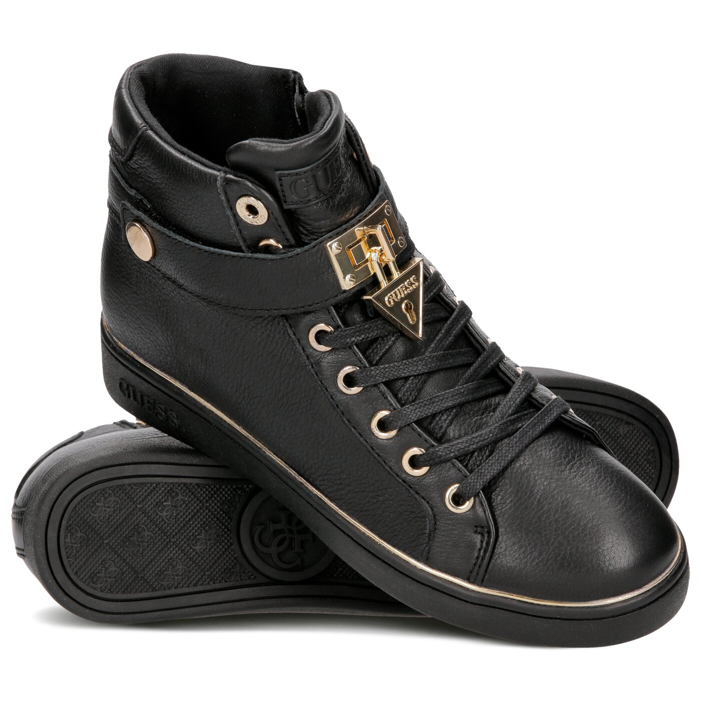 Damskie sneakersy (buty) GUESS BOXING flbog4lea12black kolor czarny