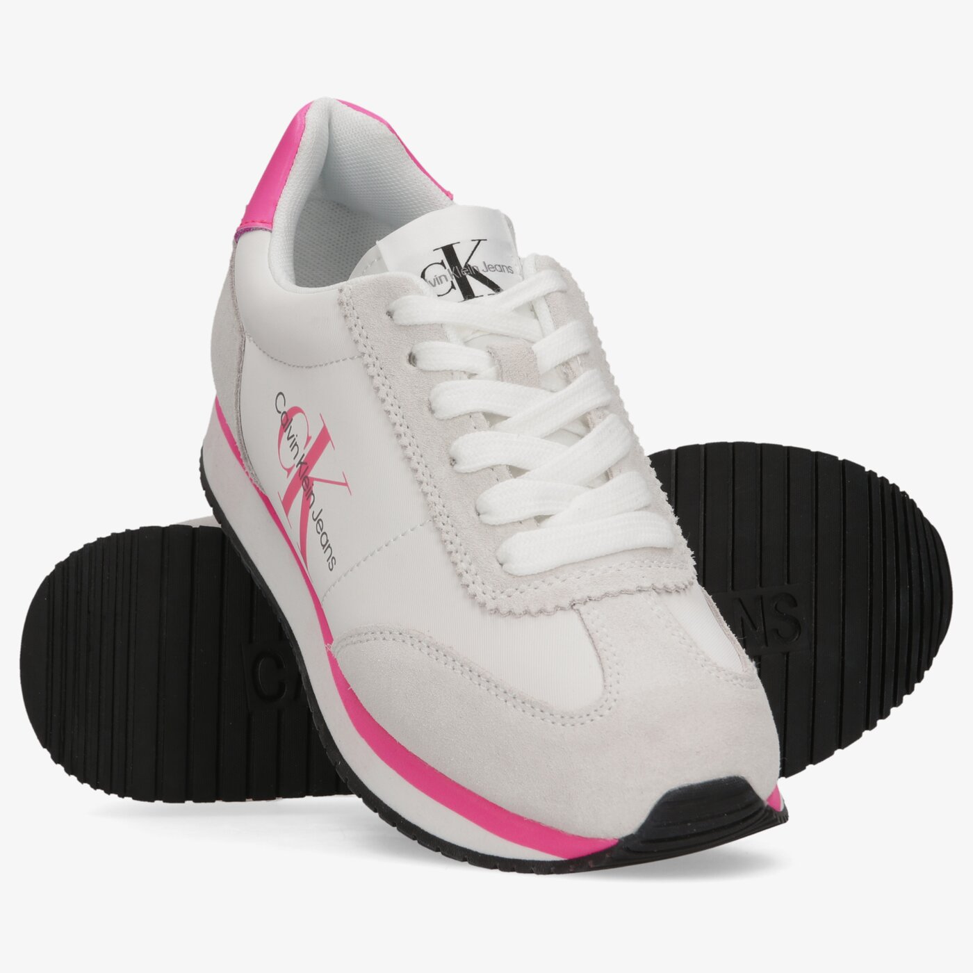 Damskie sneakersy (buty) CALVIN KLEIN RETRO RUNNER 1 yw0yw0051601t kolor biały