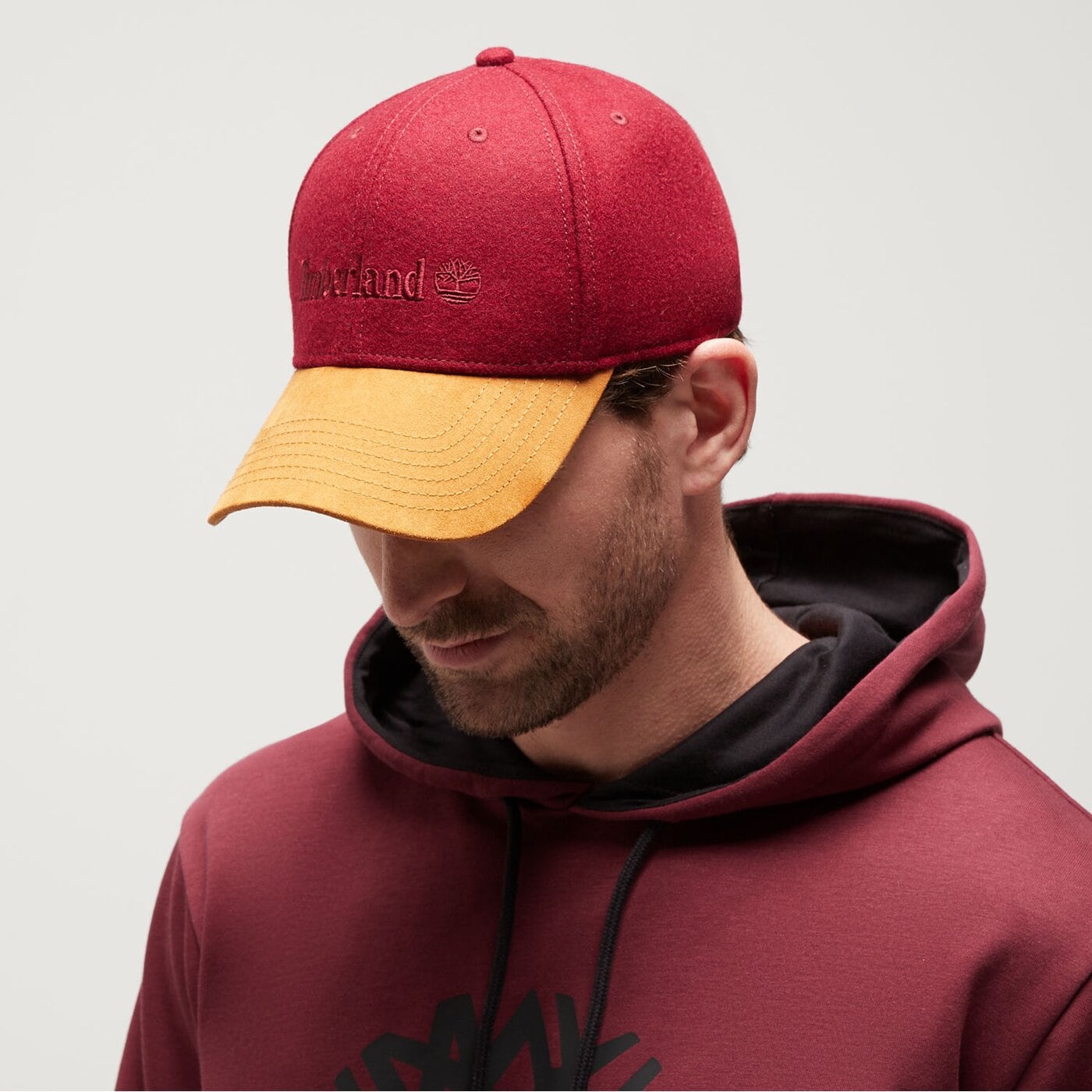 Damska czapka z daszkiem TIMBERLAND CZAPKA WOOL BB CAP tb0a1f59efg1 kolor czerwony