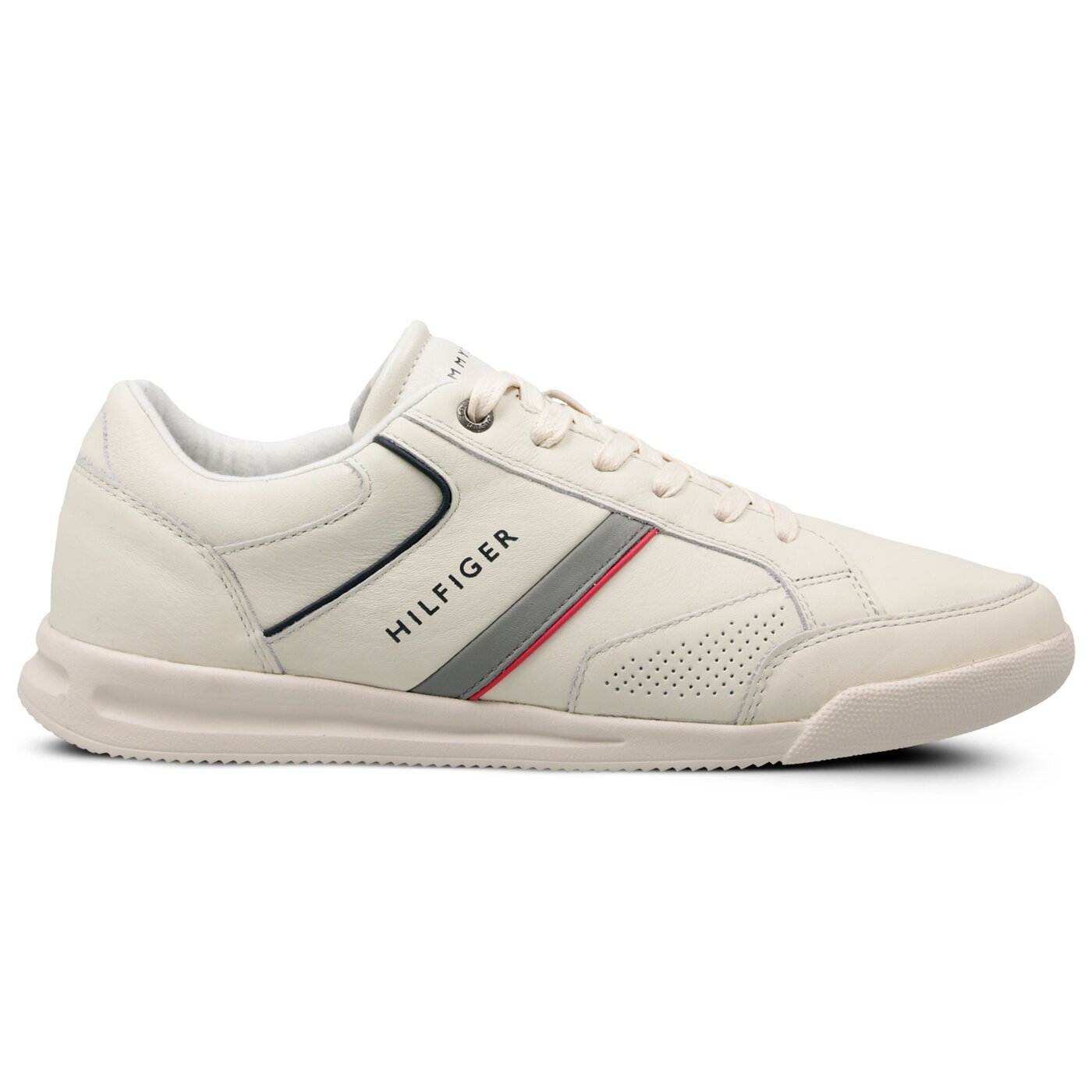 Męskie sneakersy (buty) TOMMY HILFIGER CORPORATE DETAIL LEATHER SNEAKER fm0fm01620156 kolor biały