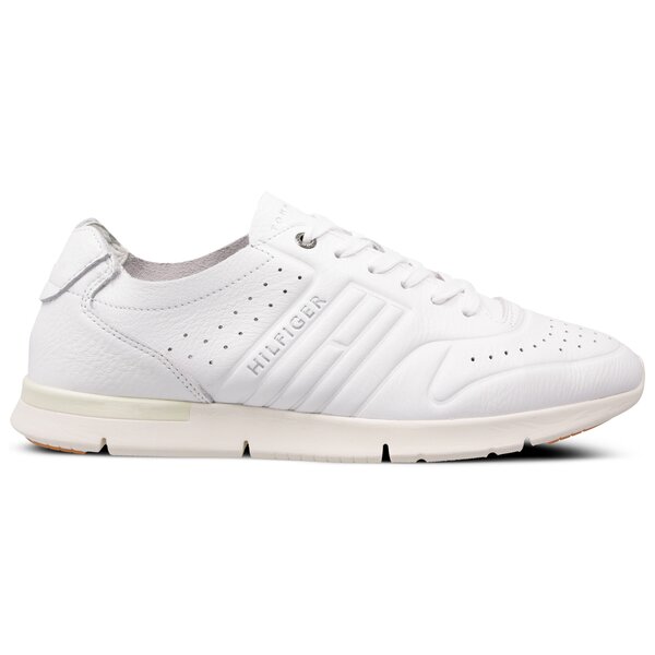 Męskie sneakersy (buty) TOMMY HILFIGER UNLINED TH LIGHT LEATHER RUNNER fm0fm01630100 kolor biały