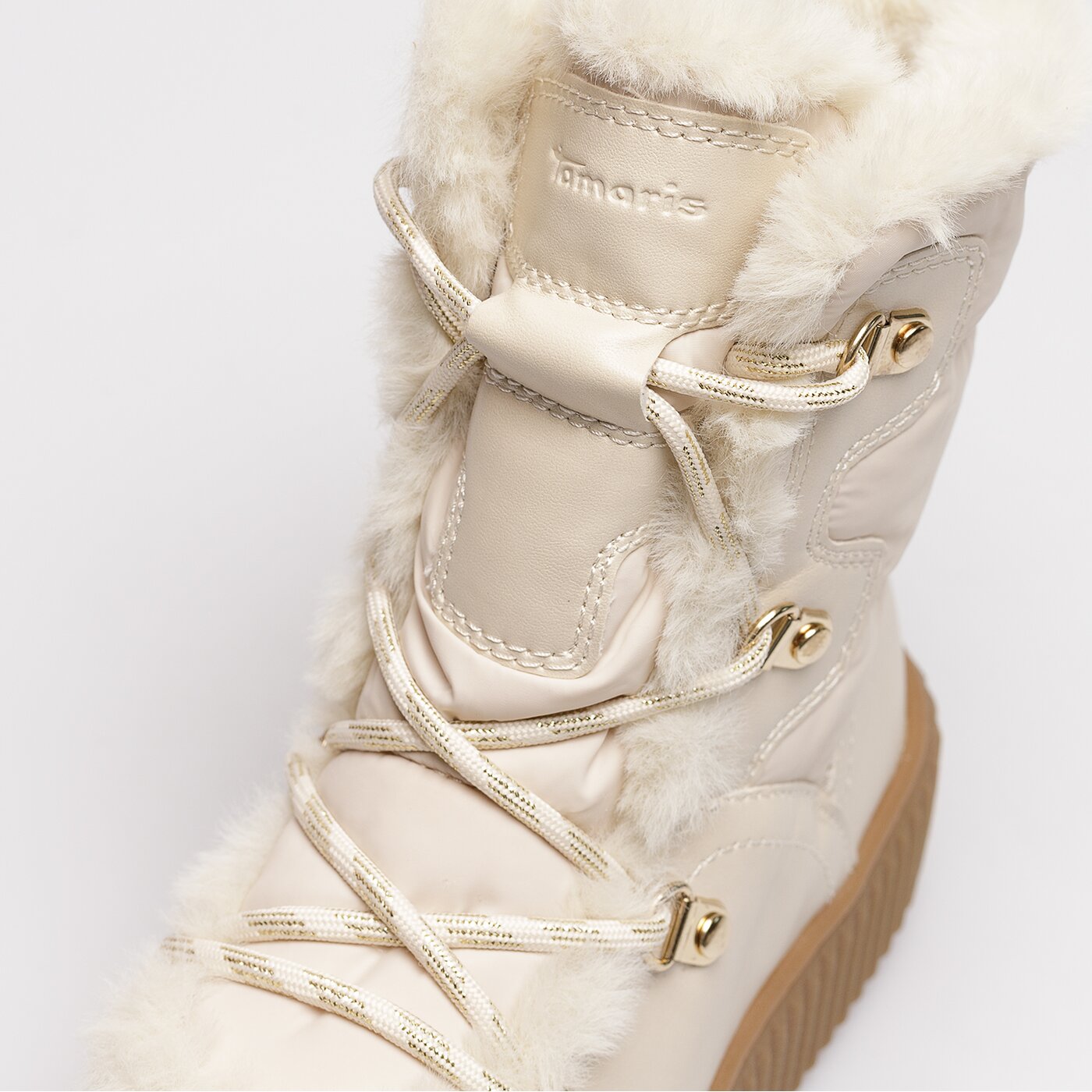 Damskie śniegowce TAMARIS SNOW FUR 1-1-26854-29 418 kolor beżowy