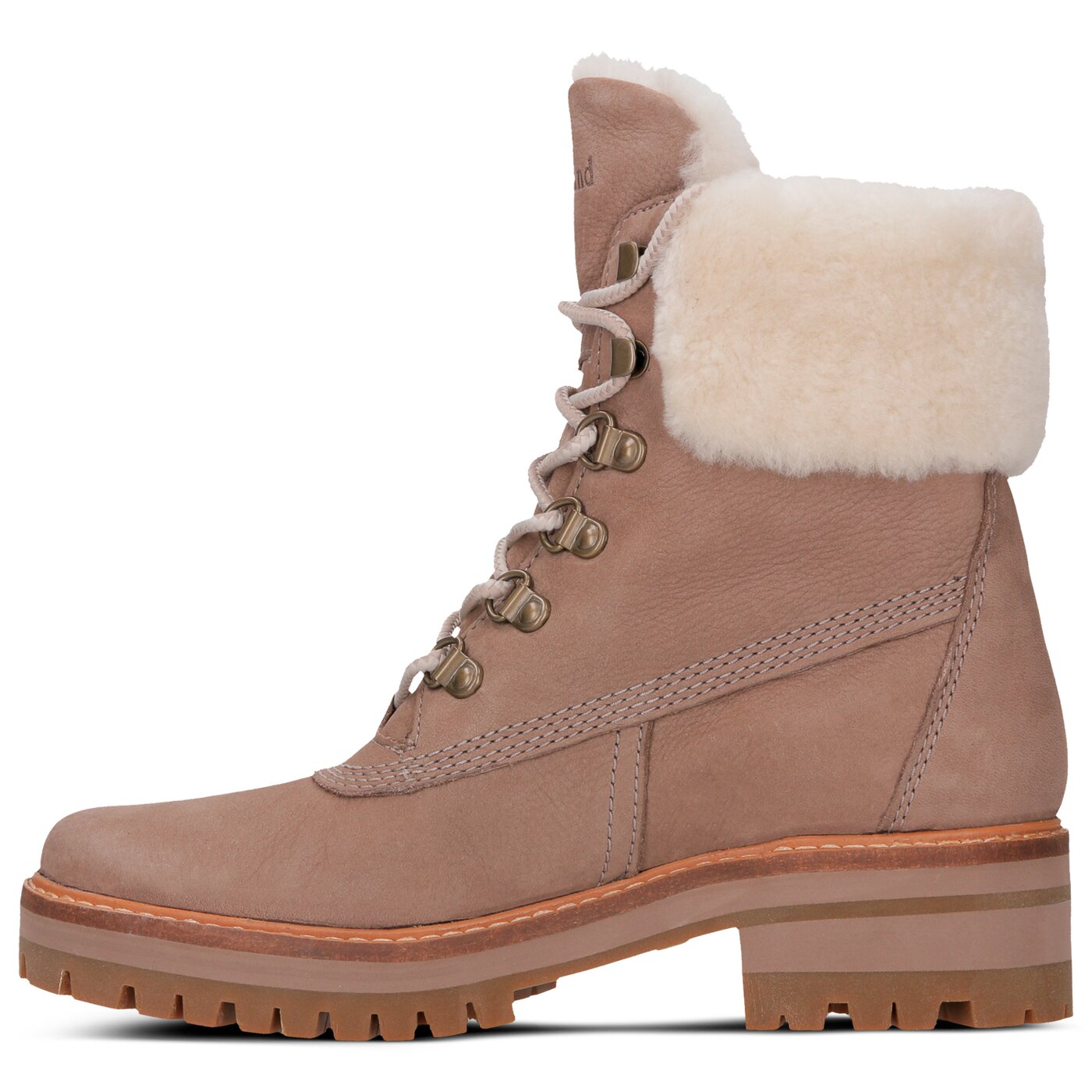 Damskie botki / sztyblety TIMBERLAND COURMAYEURVALLEY SHEARLIN a1sa8 kolor beżowy