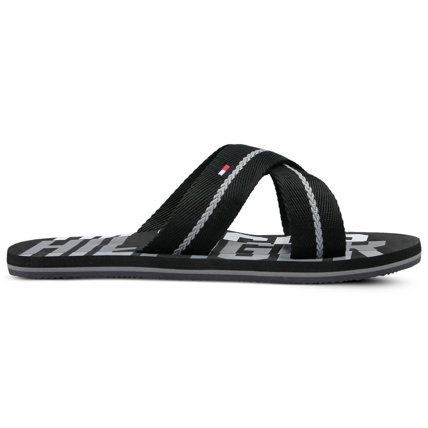 Męskie klapki TOMMY HILFIGER BOLD HILFIGER CROSS BEACH SANDAL fm0fm01377990 kolor czarny