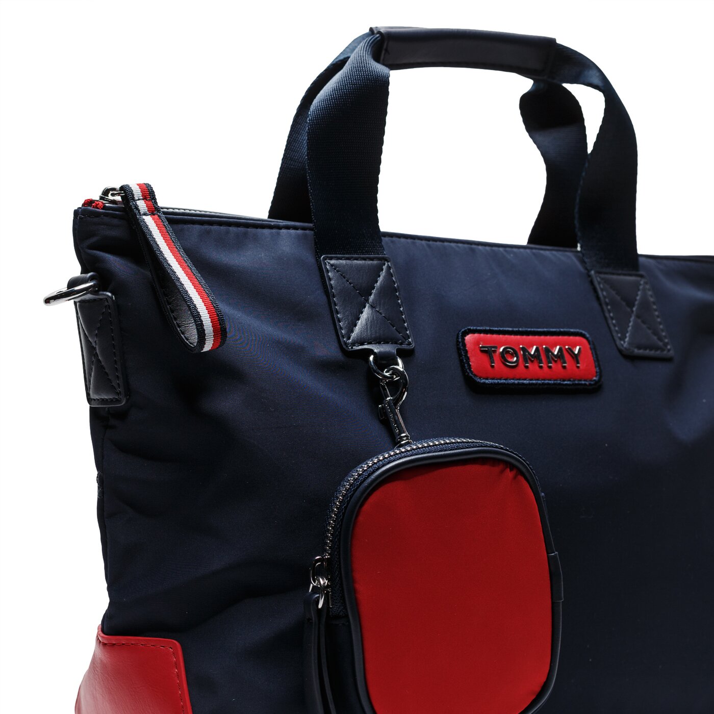 Damska torebka TOMMY HILFIGER TOREBKA VARSITY NYLON SMALL TOTE aw0aw06123901 kolor granatowy