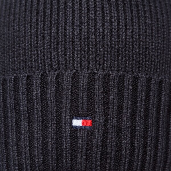Damska czapka zimowa TOMMY HILFIGER CZAPKA PIMA COTTON BEANIE am0am06573bds kolor czarny