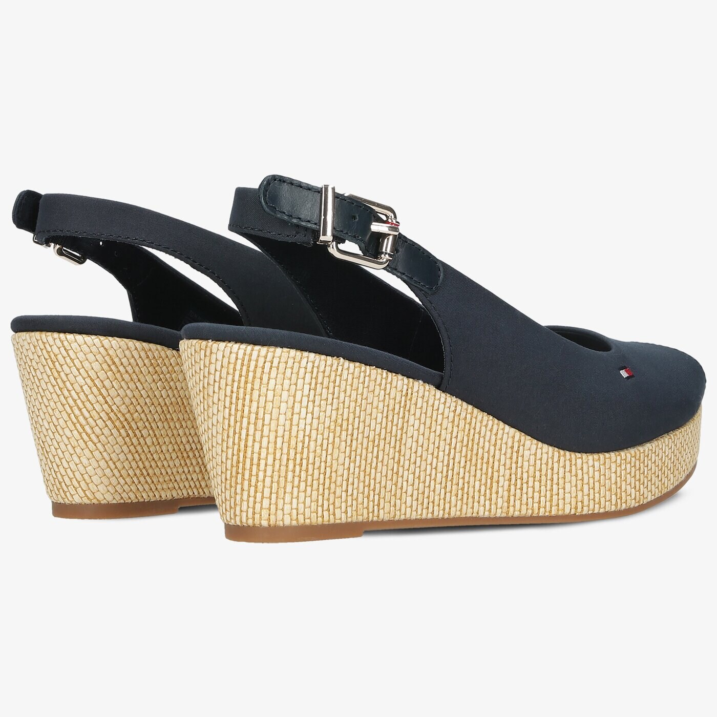 Damskie szpilki / czółenka TOMMY HILFIGER ICONIC ELBA SLING BACK WEDGE fw0fw04788dw5 kolor granatowy