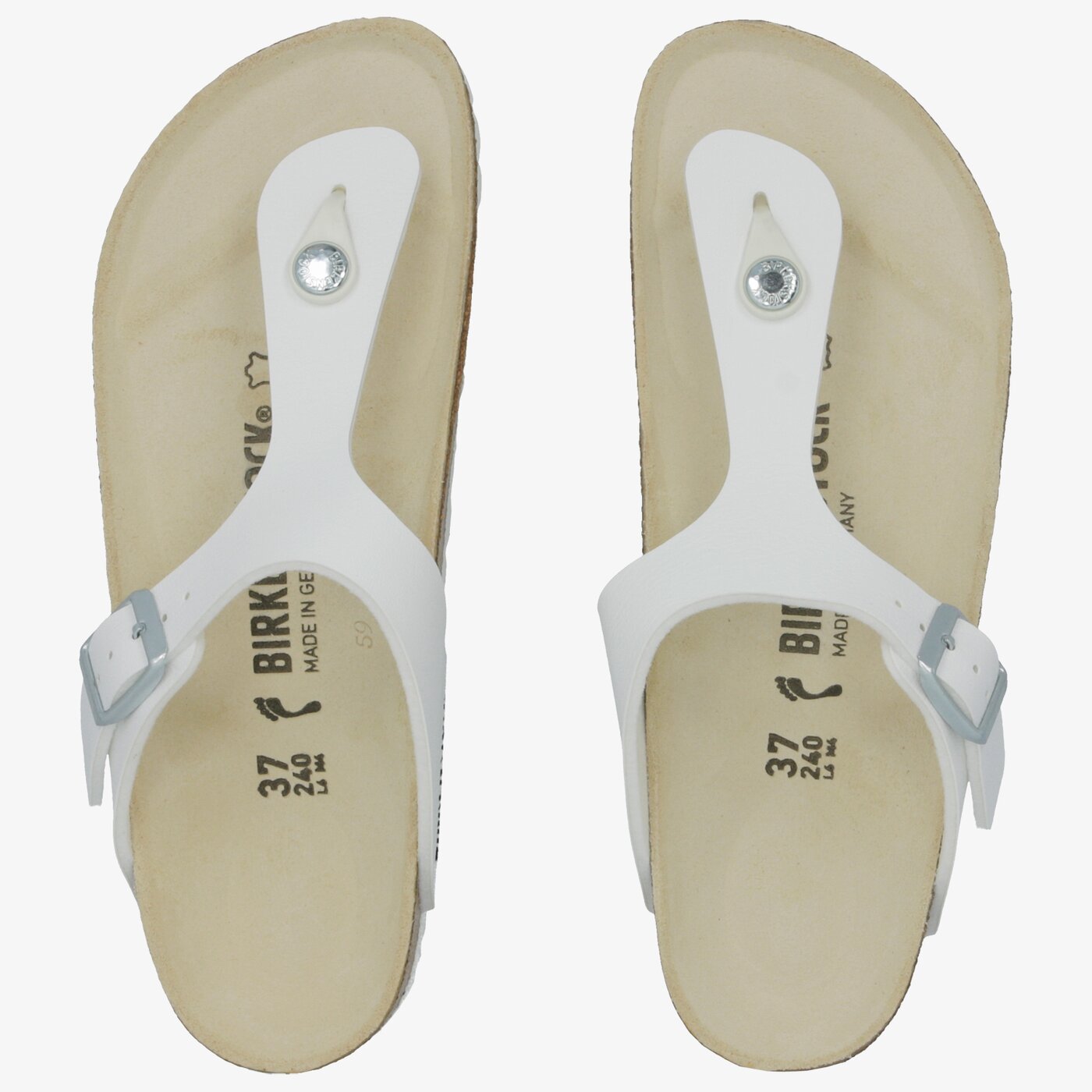 Damskie klapki BIRKENSTOCK GIZEH  43733 kolor biały
