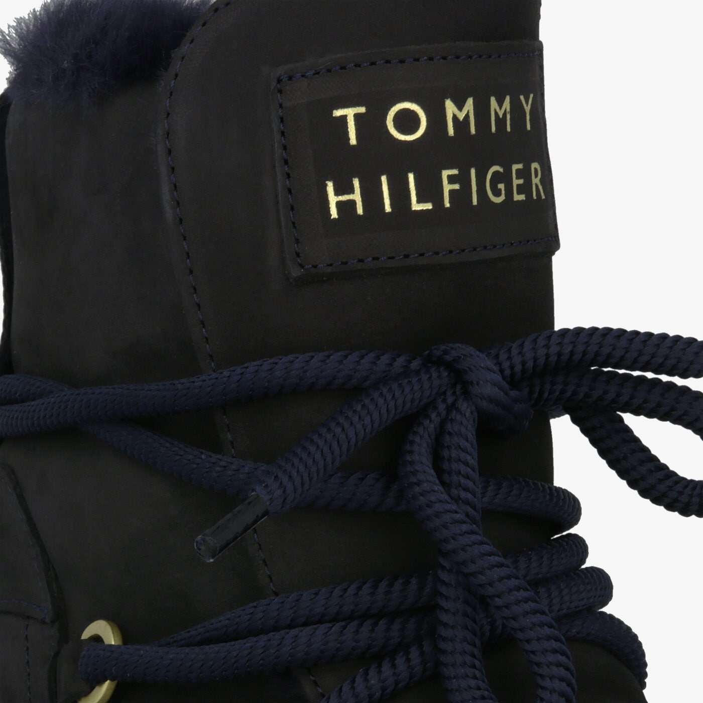 Damskie botki / sztyblety TOMMY HILFIGER COSY BOOTIE fw0fw04401463 kolor granatowy