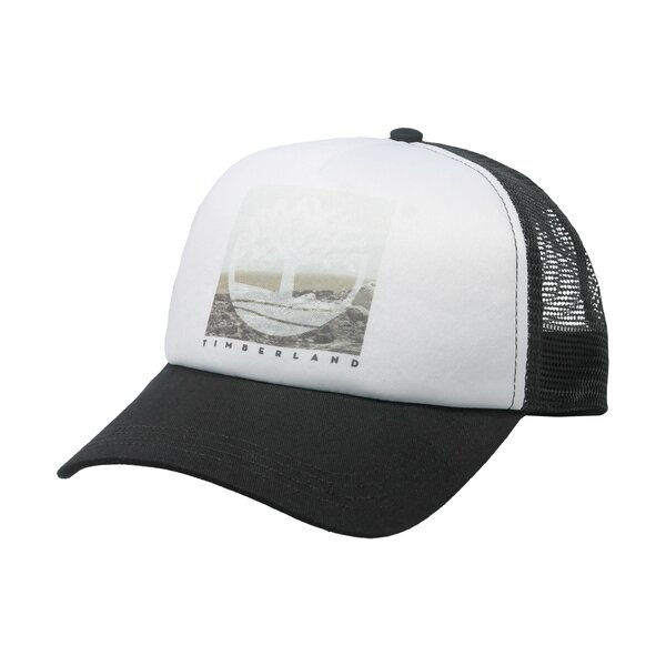 Damska czapka z daszkiem TIMBERLAND CZAPKA TRUCKER HAT PRINTED GRAPHIC a1e9y001 kolor czarny