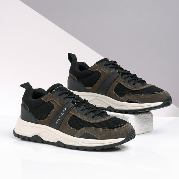 Męskie sneakersy (buty) TOMMY HILFIGER CARLO 1C3 fm0fm02027903 kolor khaki