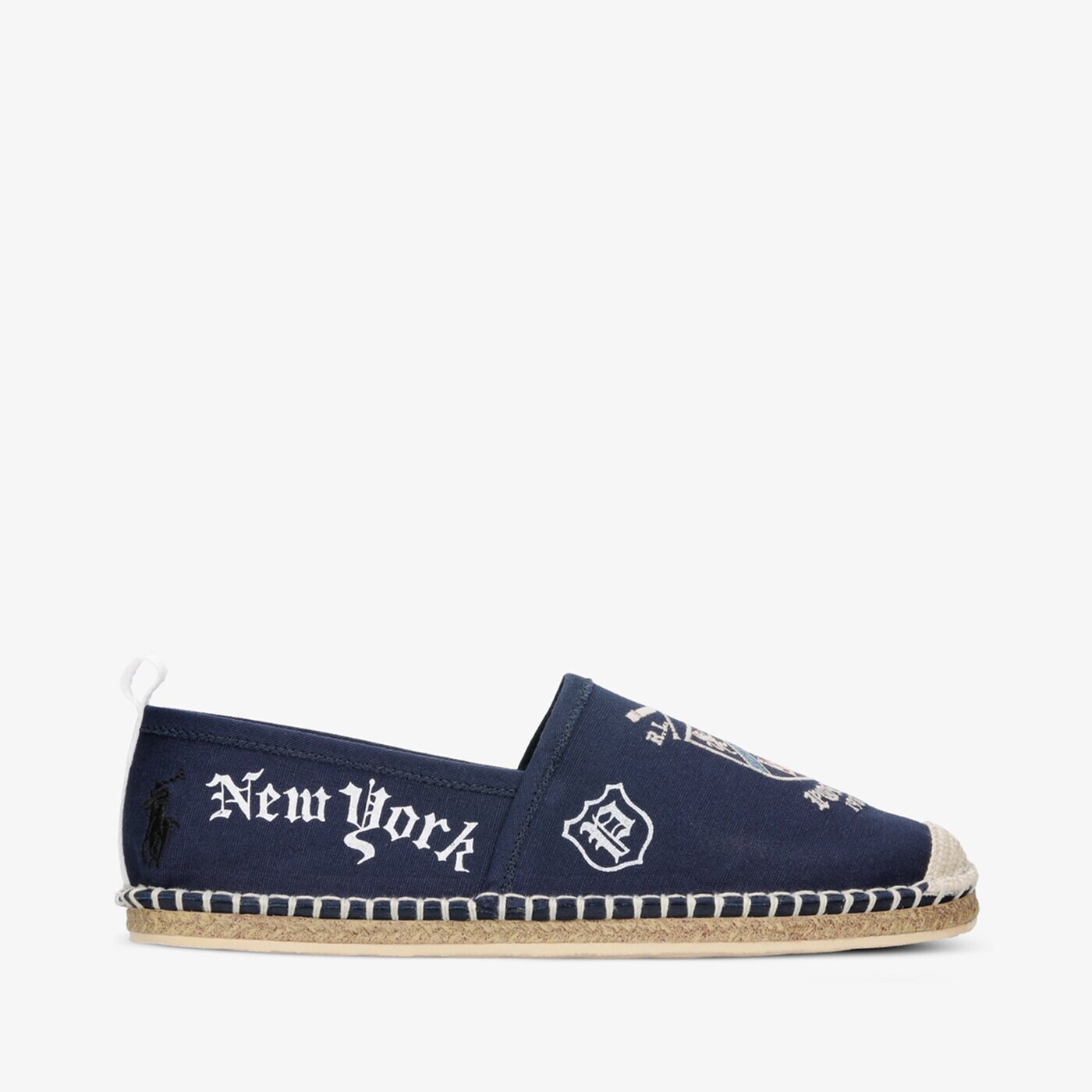 Męskie półbuty POLO RL BARRON SHOE CASUAL NEWPORT NAVY YALE GRAPHIC CANVAS 803735611001 kolor granatowy