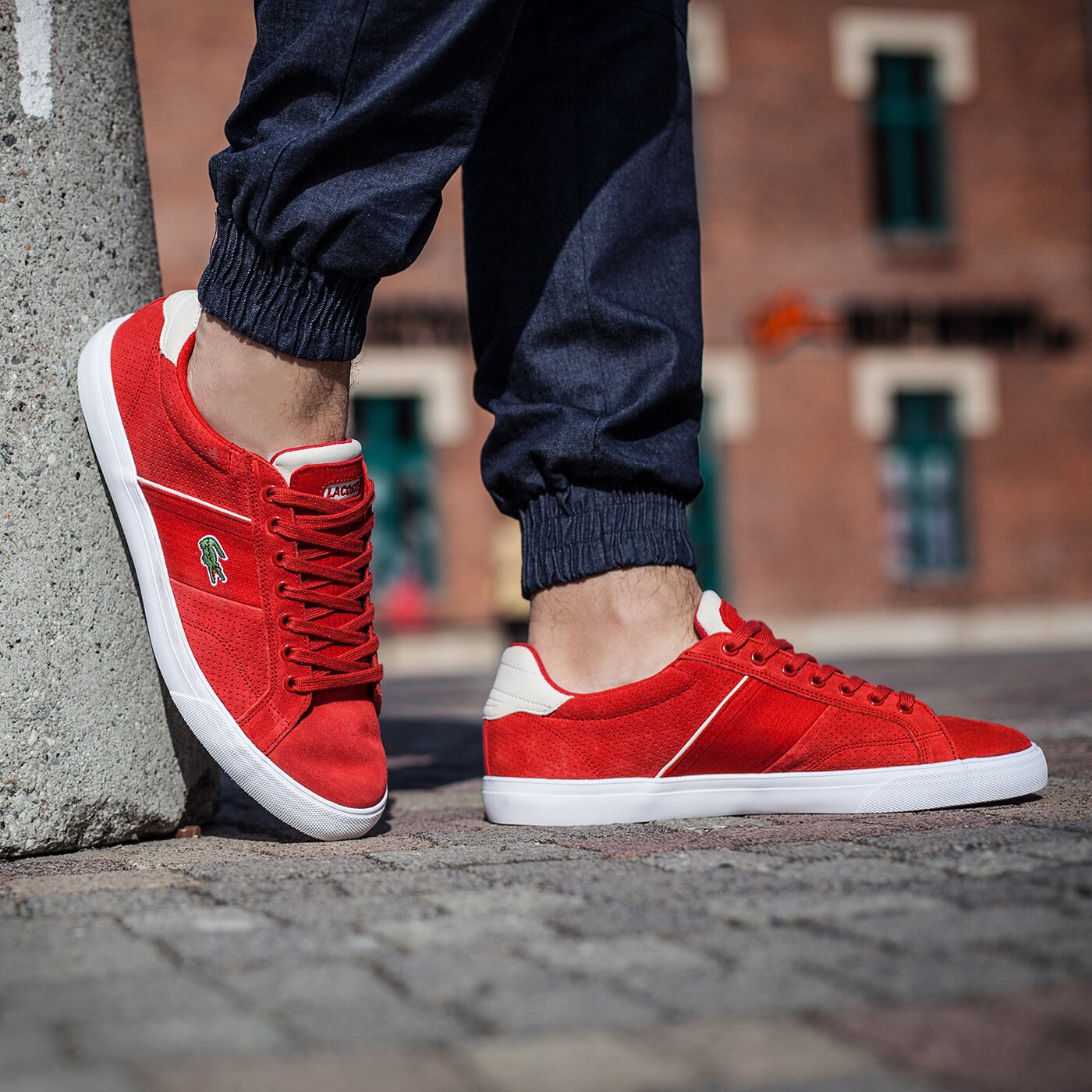 Męskie sneakersy (buty) LACOSTE FAIRLEAD 116 2 731spm0015047 kolor czerwony