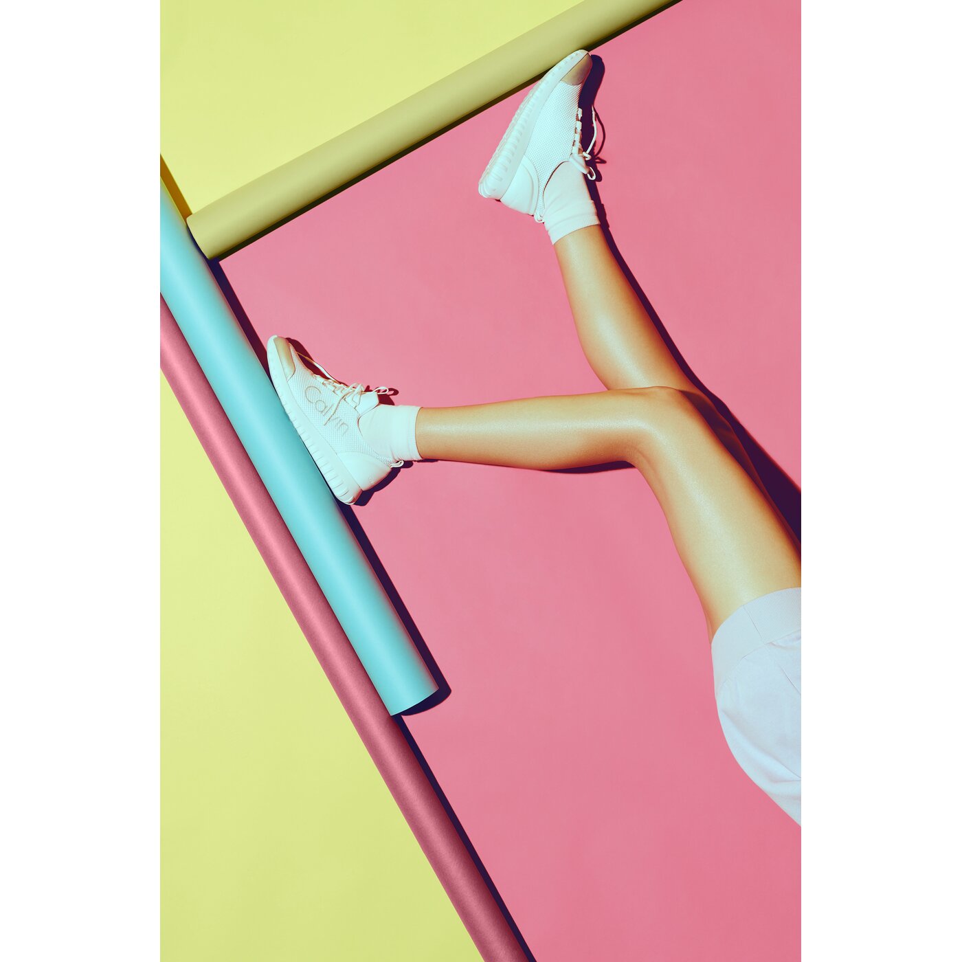 Damskie sneakersy (buty) CALVIN KLEIN REIKA r0666100 kolor srebrny