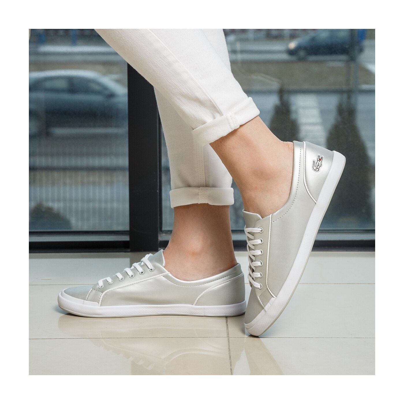 Damskie trampki LACOSTE LANCELLE 6 EYE 117 2 733caw1027334 kolor szary