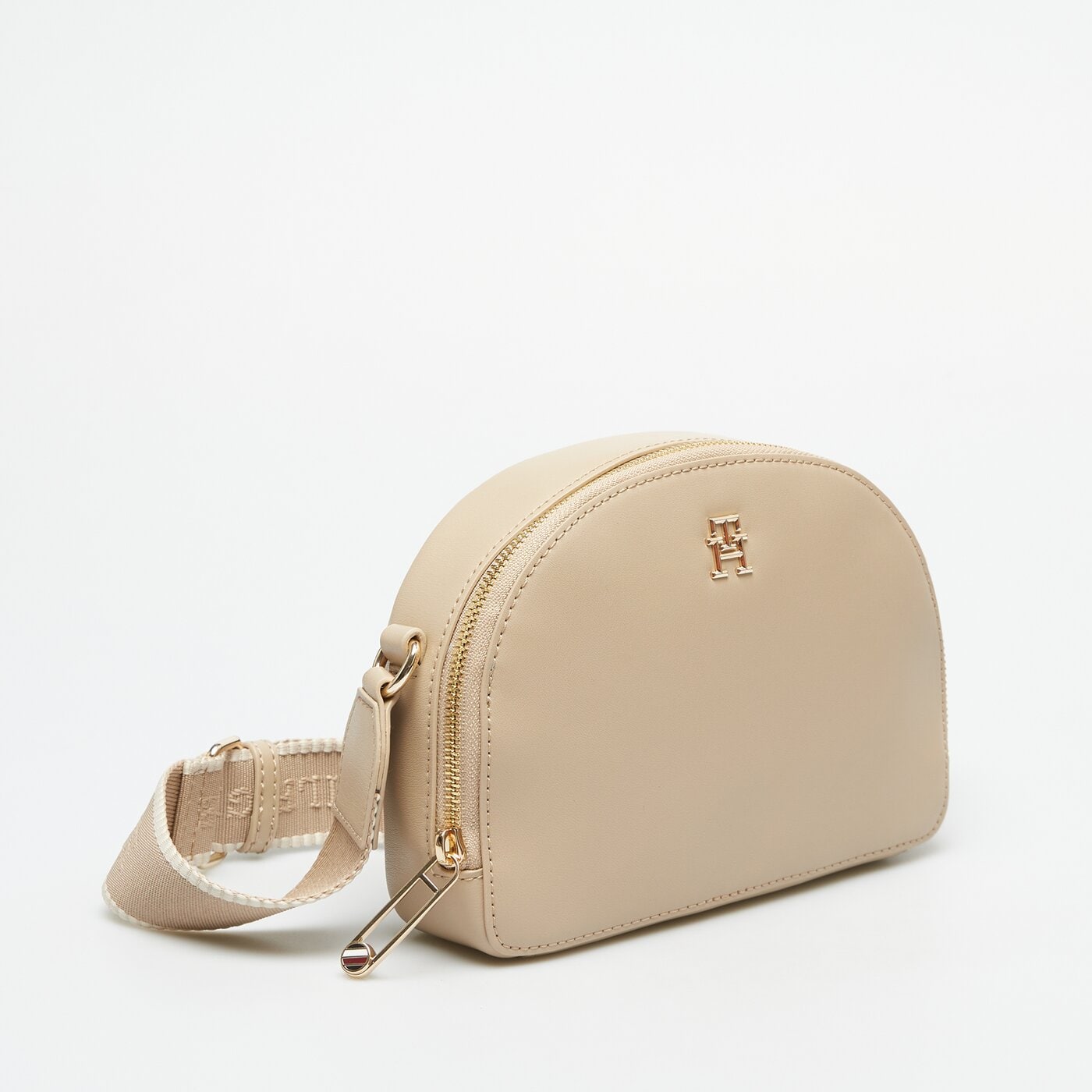 Damska torebka TOMMY HILFIGER TOREBKA TH MONOTYPE HALF MOON CROSSOVER aw0aw16482aeg kolor beżowy
