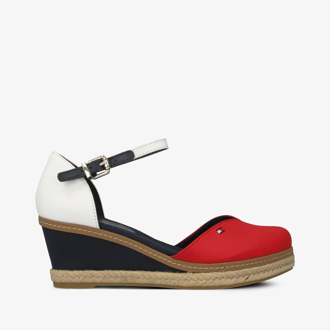 Damskie sandały TOMMY HILFIGER BASIC CLOSED TOE MID WEDGE fw0fw047870kp kolor multicolor