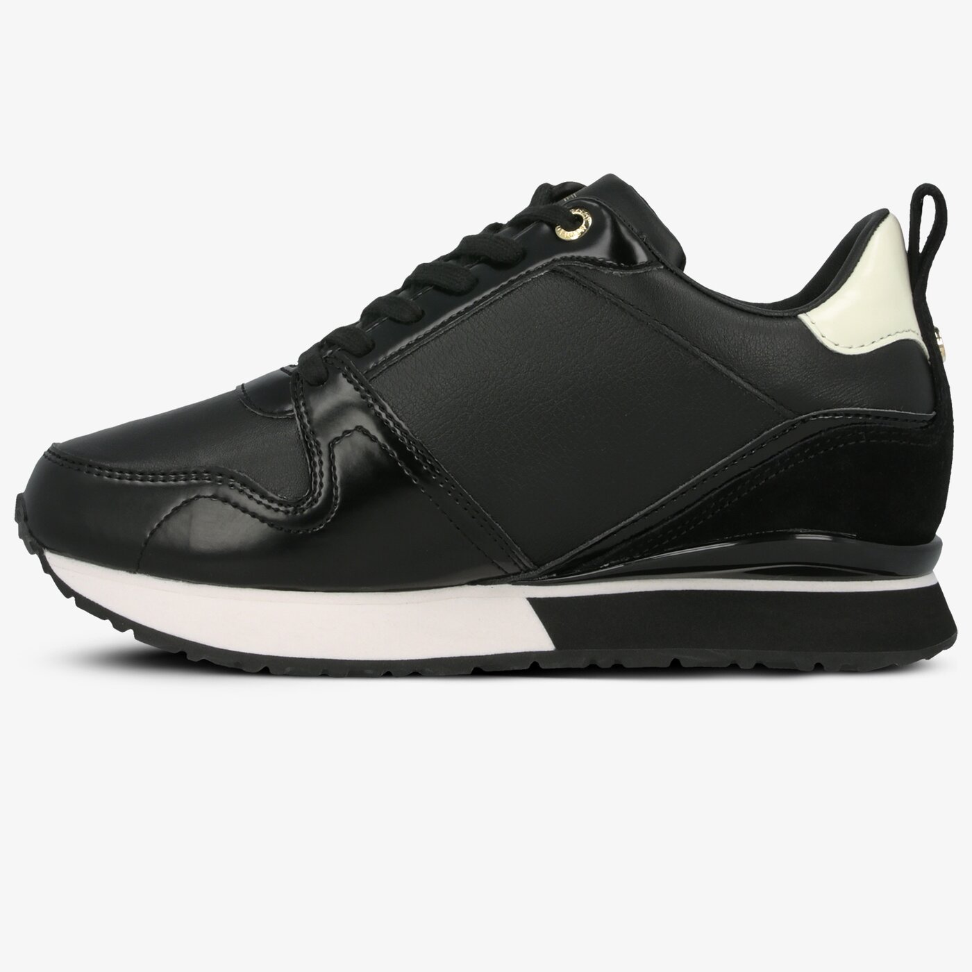 Damskie sneakersy (buty) TOMMY HILFIGER LEATHER WEDGE SNEAKER fw0fw04420990 kolor czarny