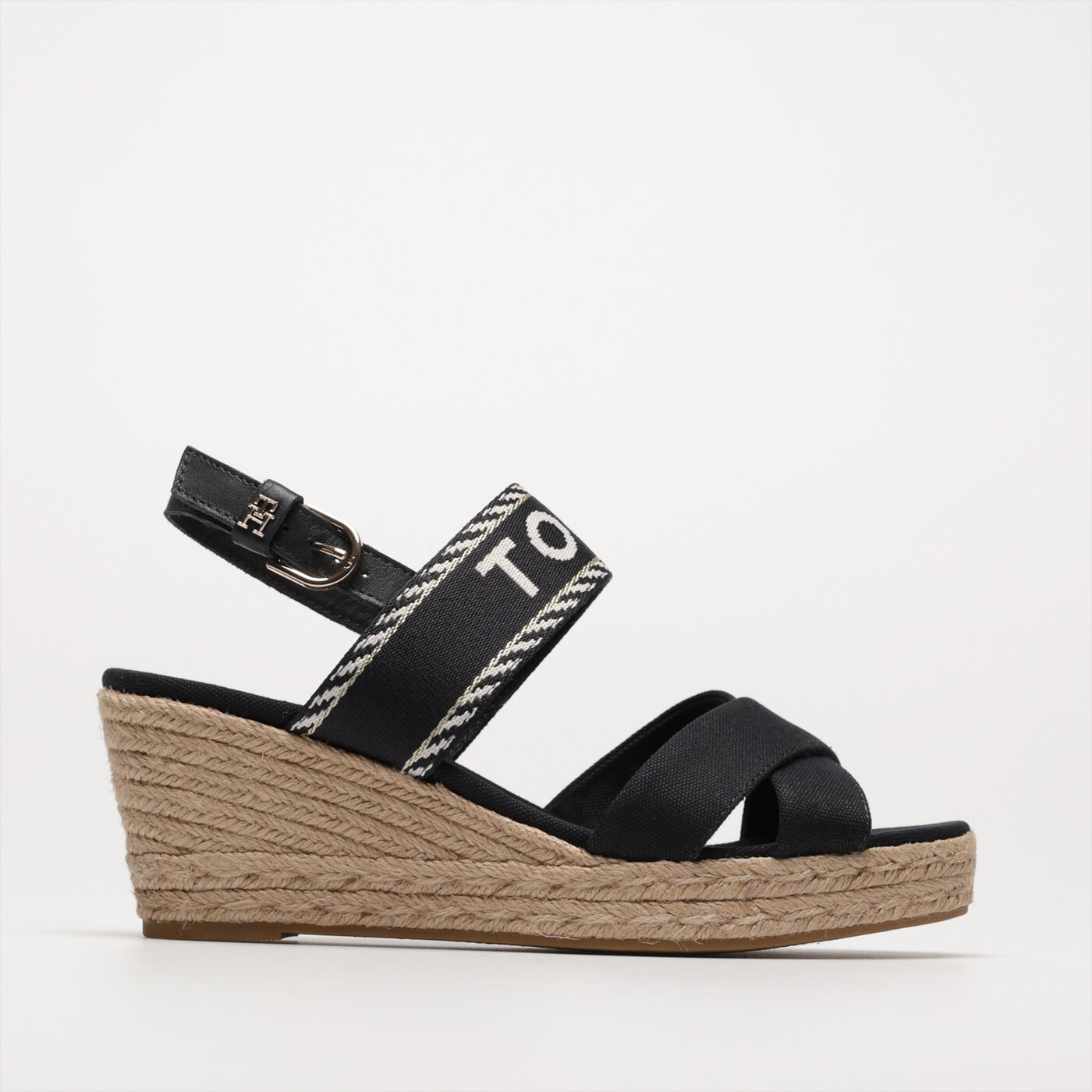 Damskie szpilki / czółenka TOMMY HILFIGER SEASONAL WEBBING MID WEDGE fw0fw07091dw6 kolor granatowy