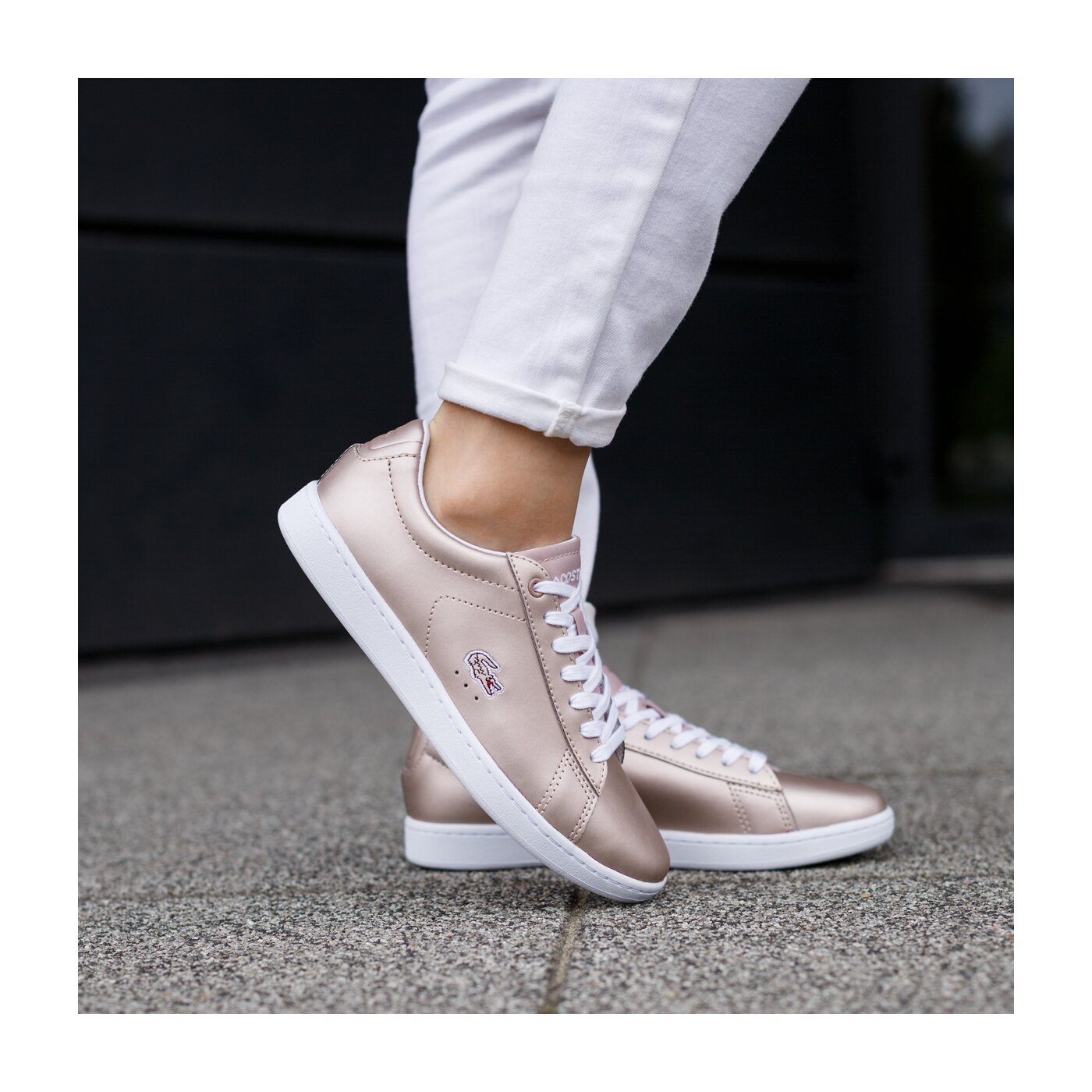 Damskie sneakersy (buty) LACOSTE CARNABY EVO 117 3 733spw101215j kolor złoty