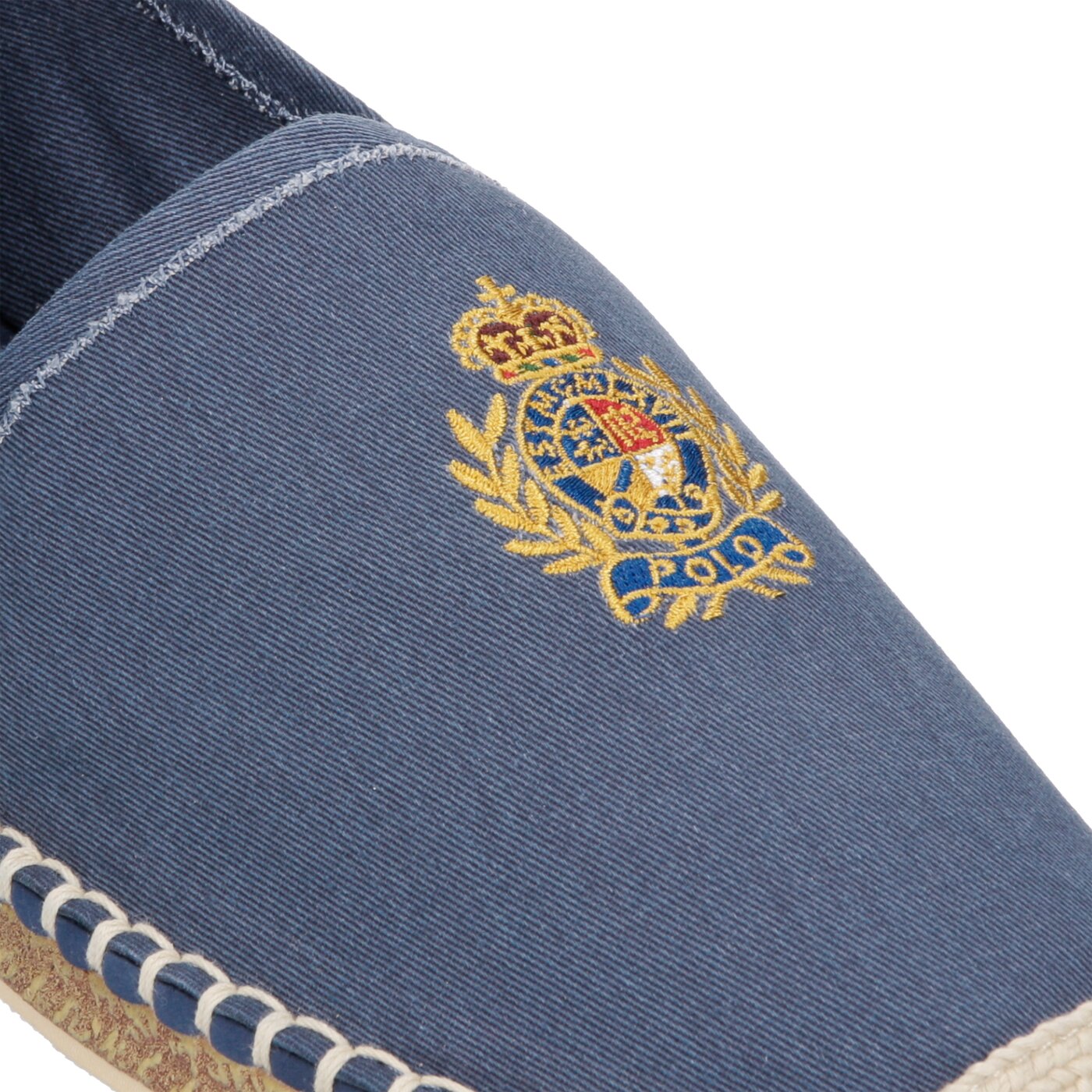 Męskie półbuty POLO RL BARRON CREST-SHOE-CASUAL NAVY WASHED TWILL 803745775002 kolor granatowy