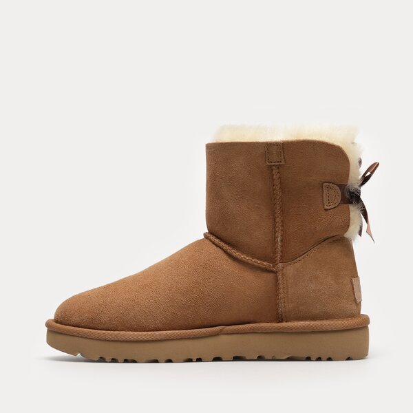 Damskie botki / sztyblety UGG MINI BAILEY BOW II 1016501-chestnut kolor brązowy