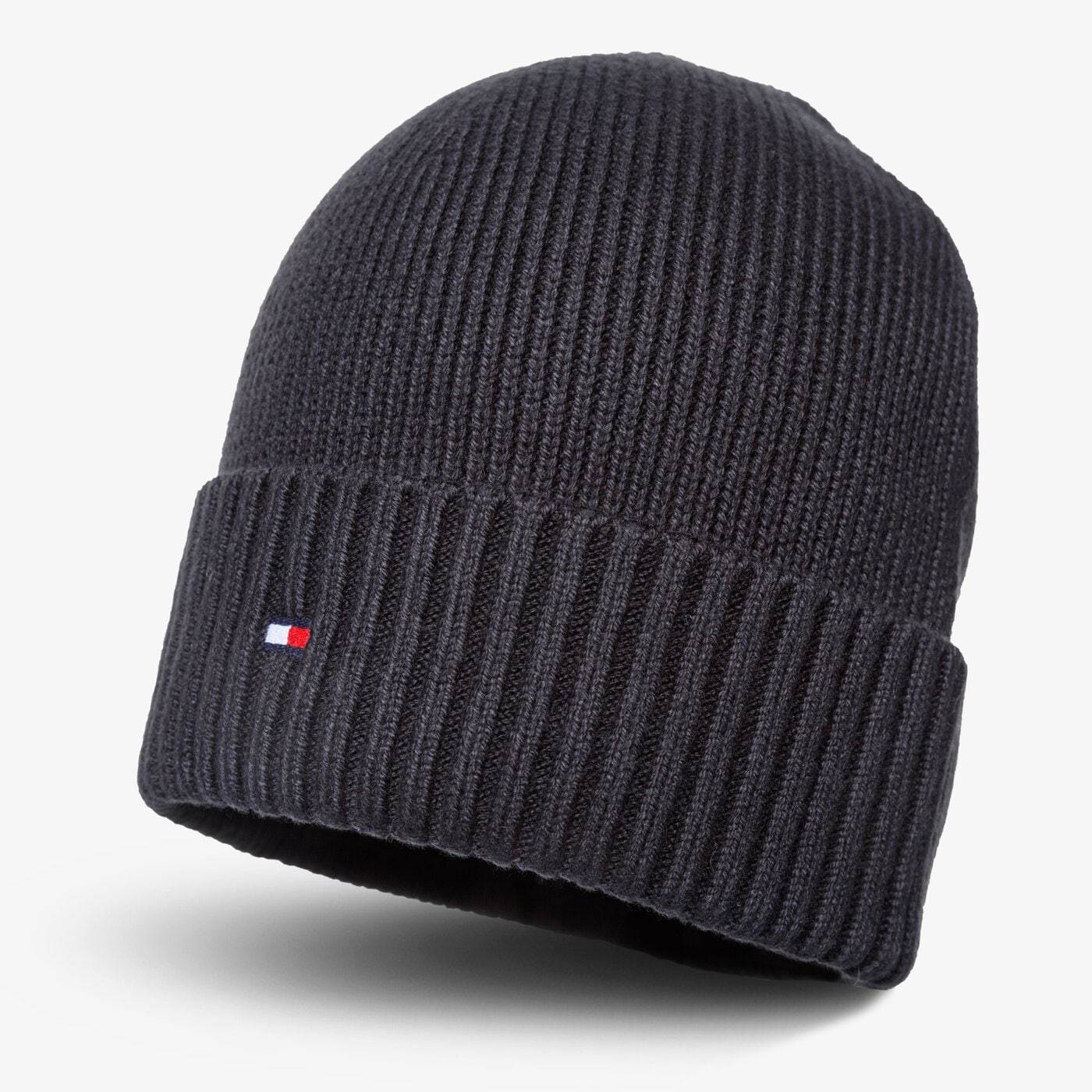 Damska czapka zimowa TOMMY HILFIGER CZAPKA PIMA COTTON BEANIE am0am06573bds kolor czarny