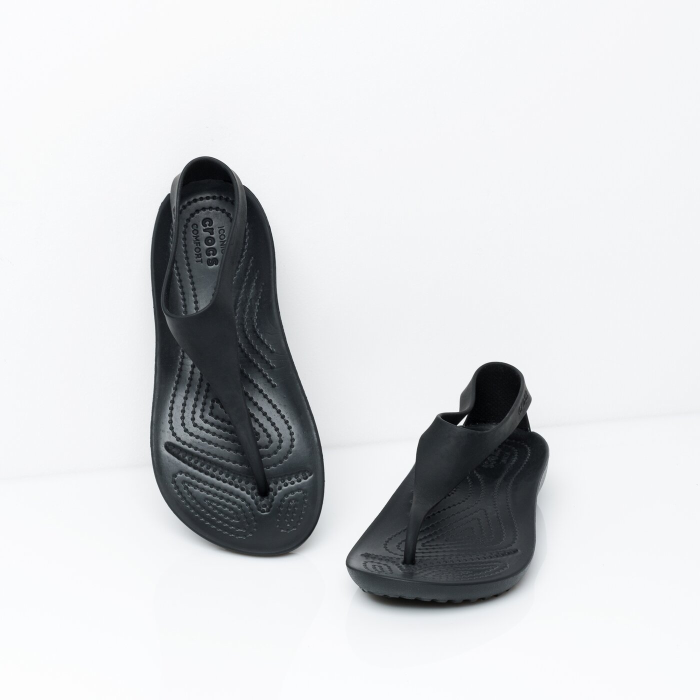 Damskie sandały CROCS SERENA FLIP #205468060# kolor czarny