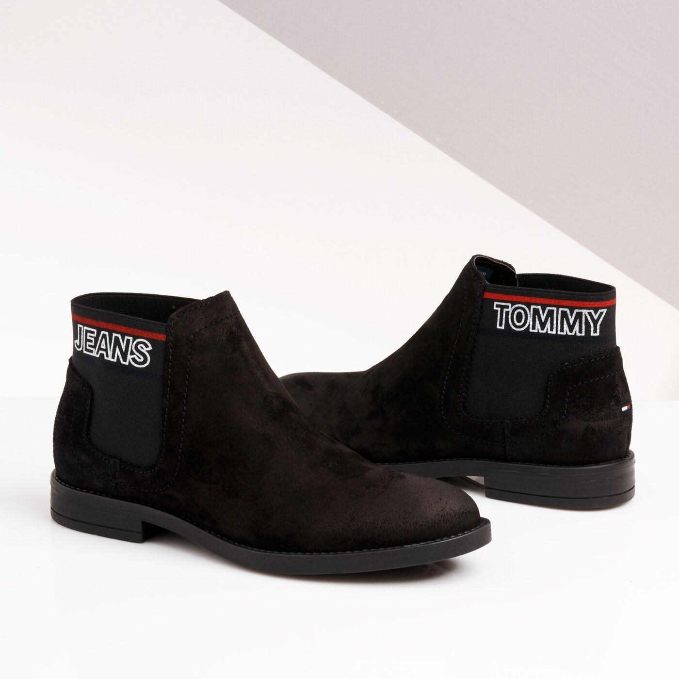 Damskie botki / sztyblety TOMMY HILFIGER CORPORATE ELASTIC CHELSEA BOOT en0en00605990 kolor czarny