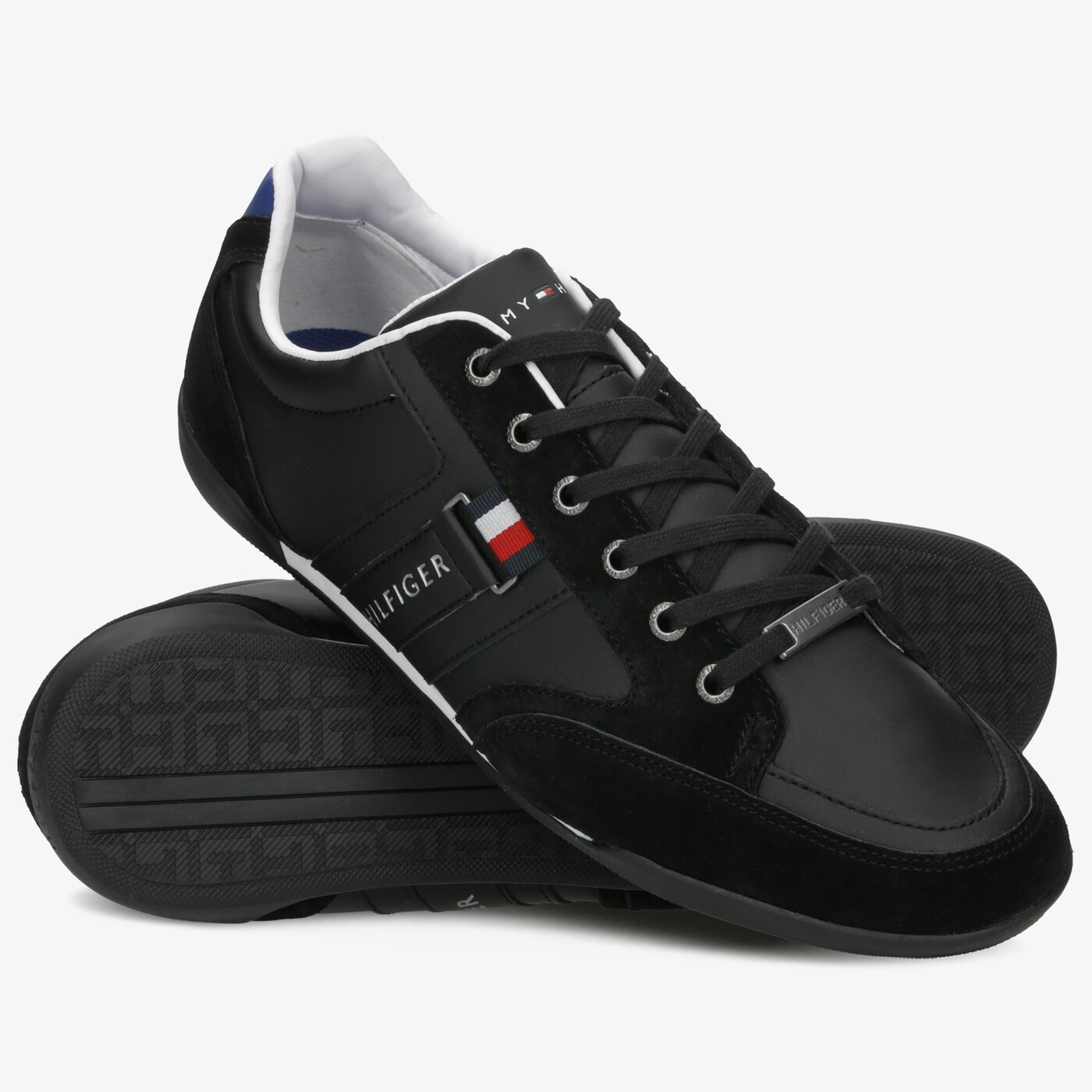 Męskie sneakersy (buty) TOMMY HILFIGER CORPORATE MATERIAL MIX CUPSOLE fm0fm02398990 kolor czarny